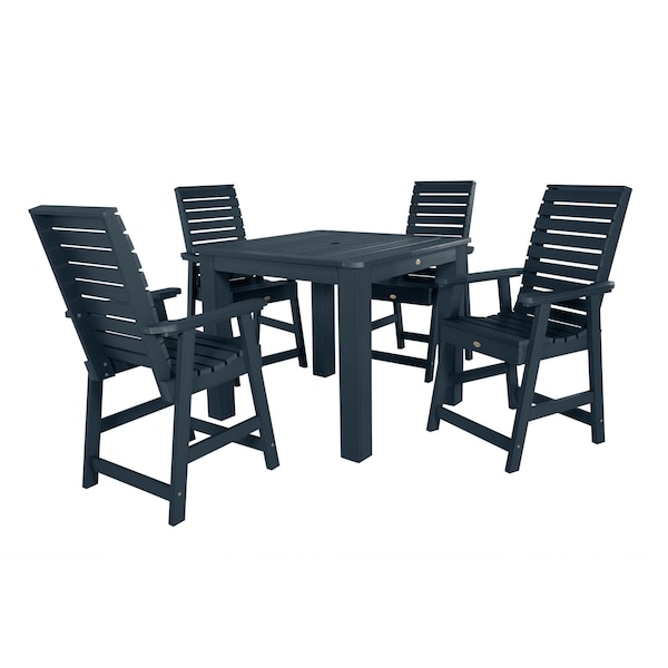 Highwood Usa Weatherly 5pc Square Counter Height Outdoor Furniture Dining Set AD-CNW44-FBE - main